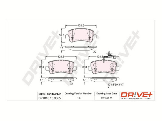 Placute frana OPEL MOVANO B platou / sasiu (X62) 2.3 CDTI FWD (EV, HV, UV) diesel 125 cai DRIVE DP1010.10.0065