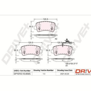 Placute frana OPEL MOVANO B platou / sasiu (X62) 2.3 CDTI RWD (EV, HV, UV) diesel 131 cai DRIVE DP1010.10.0065