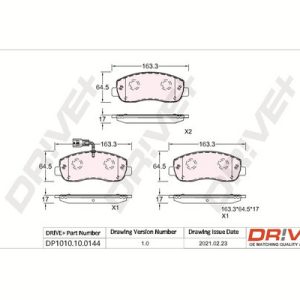 Placute frana OPEL MOVANO B caroserie (X62) 2.3 CDTI FWD (FV) diesel 146 cai DRIVE DP1010.10.0144