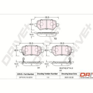 Placute frana OPEL COMBO Tour 1.6 CNG Benzina/Gaz metan (GNC) 94 cai DRIVE DP1010.10.0210