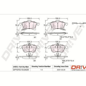 Placute frana OPEL COMBO Autoutilitara/limuzina spatioasa 1.3 CDTI 16V diesel 69 cai DRIVE DP1010.10.0439