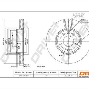 Disc frana OPEL VIVARO A bus (X83) 2.0 CDTI (F7, J7, A07) diesel 90 cai DRIVE DP1010.11.0347