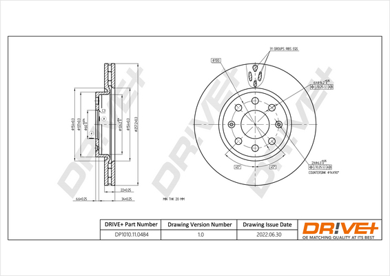 Disc frana OPEL ADAM (M13) 1.4 LPG Benzina/Autogaz (GPL) 87 cai DRIVE DP1010.11.0484