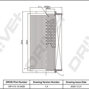 Filtru aer OPEL MOVANO C caroserie (U9) 2.2 D diesel 140 cai DRIVE DP1110.10.0028
