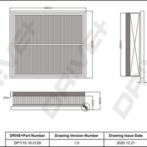 Filtru aer OPEL VIVARO A bus (X83) 2.0 CDTI (F7, J7, A07) diesel 114 cai DRIVE DP1110.10.0129