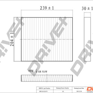 Filtru polen OPEL MOKKA / MOKKA X (J13) 1.4 LPG (_76) Benzina/Autogaz (GPL) 140 cai DRIVE DP1110.12.0170