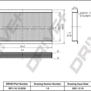 Filtru polen OPEL COMBO Autoutilitara/limuzina spatioasa 1.6 CNG 16V Benzina/Gaz metan (GNC) 94 cai DRIVE DP1110.12.0230
