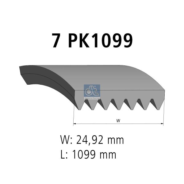 Curea transmisie cu caneluri OPEL MOVANO A platou / sasiu (X70) 2.5 DTi (ED, HD, UD0, UD4) diesel 99 cai DT SPARE PARTS 6.31541