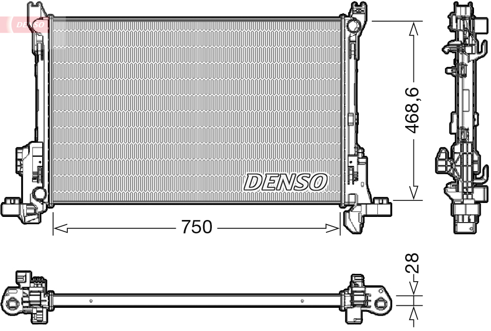 Radiator racire motor OPEL VIVARO B caroserie (X82) 1.6 CDTI (05) diesel 125 cai DENSO DRM09174