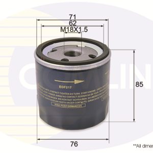 Filtru ulei OPEL AMPERA (R12) EV 150 benzina/elector 151 cai COMLINE EOF217