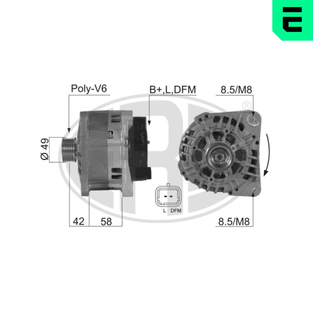Alternator OPEL VIVARO A caroserie (X83) 2.0 16V (F7) benzina 120 cai ERA 210390A