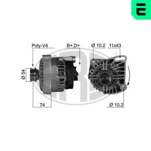 Alternator OPEL COMBO Tour (X12) 1.4 CNG (C26, D26, E26, C05) Benzina/Gaz metan (GNC) 120 cai ERA 210405A