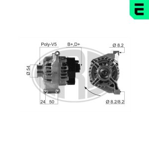 Alternator OPEL COMBO Tour (X12) 1.4 CNG (C26, D26, E26, C05) Benzina/Gaz metan (GNC) 120 cai ERA 210663A