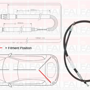 Cablu frana de parcare OPEL VIVARO A bus (X83) 2.0 ECOTEC (F7, A07, J7) benzina 117 cai FAI AUTOPARTS FBC0133