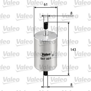 Filtru combustibil OPEL VIVARO A bus (X83) 2.0 ECOTEC (F7, A07, J7) benzina 117 cai VALEO 587001