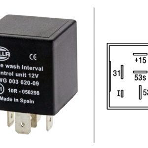 Releu temporizare stergator parbriz OPEL COMBO Autoutilitara/limuzina spatioasa (71_) 1.4 benzina 60 cai HELLA 5WG 003 620-097