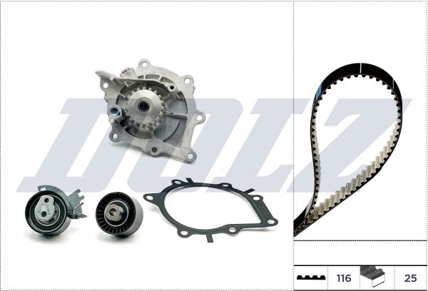 Set pompa apa + curea dintata OPEL MOVANO C platou / sasiu (U9) 2.2 D diesel 120 cai DOLZ KD171