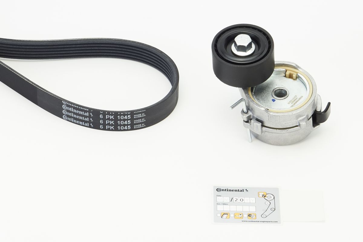 Set curea transmisie cu caneluri OPEL COMBO Autoutilitara/limuzina spatioasa (K9) 1.2 benzina 131 cai CONTITECH 6PK1045K4