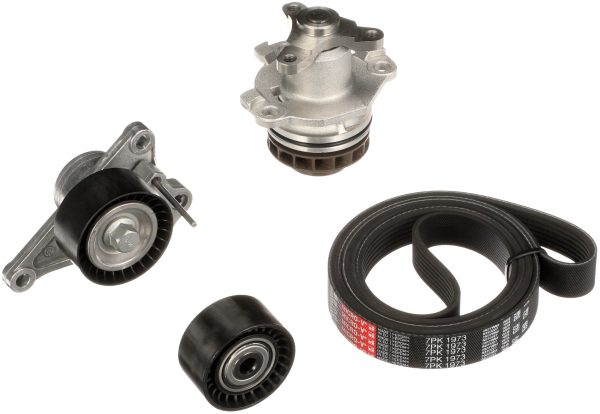 Pompa apa + Set curea transmisie cu caneluri OPEL VIVARO A platou / sasiu (X83) 2.0 CDTI diesel 114 cai GATES KP17PK1973