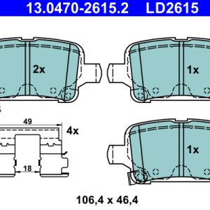 Placute frana OPEL AMPERA-E (F17) EV150 (48) electric 204 cai ATE 13.0470-2615.2
