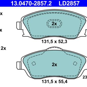 Placute frana OPEL COMBO Autoutilitara/limuzina spatioasa 1.4 16V benzina 90 cai ATE 13.0470-2857.2