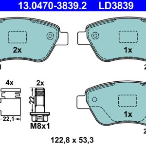 Placute frana OPEL ADAM (M13) 1.4 benzina 87 cai ATE 13.0470-3839.2
