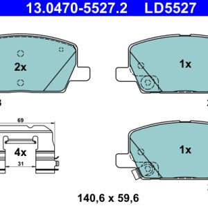 Placute frana OPEL MOKKA / MOKKA X (J13) 1.8 4x4 (_76) benzina 140 cai ATE 13.0470-5527.2
