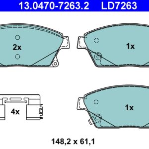Placute frana OPEL MOKKA / MOKKA X (J13) 1.4 4x4 (_76) benzina 140 cai ATE 13.0470-7263.2
