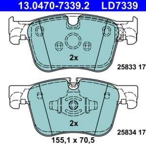 Placute frana OPEL COMBO Autoutilitara/limuzina spatioasa (K9) 1.6 D diesel 75 cai ATE 13.0470-7339.2