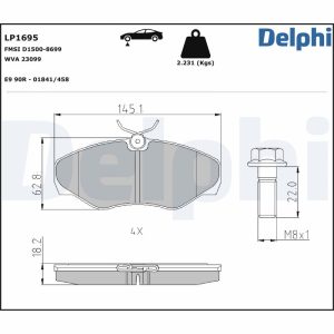Placute frana OPEL VIVARO A caroserie (X83) 2.5 DTI (F7) diesel 135 cai DELPHI LP1695
