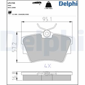 Placute frana OPEL VIVARO A caroserie (X83) 2.5 DTI (F7) diesel 135 cai DELPHI LP1745