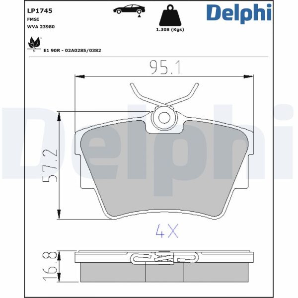Placute frana OPEL VIVARO A caroserie (X83) 2.5 DTI (F7) diesel 135 cai DELPHI LP1745