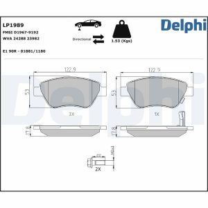 Placute frana OPEL ADAM (M13) 1.0 benzina 90 cai DELPHI LP1989