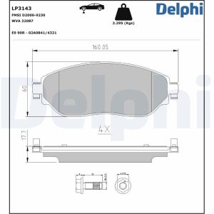Placute frana OPEL VIVARO B bus (X82) 1.6 CDTI (06) diesel 145 cai DELPHI LP3143