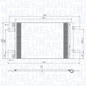 Condensator climatizare OPEL COMBO E Tour / Life (K9) 1.5 diesel 131 cai MAGNETI MARELLI 350203766000