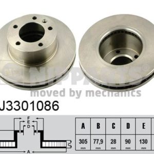 Disc frana OPEL MOVANO A caroserie (X70) 3.0 DTI (FD) diesel 136 cai NIPPARTS J3301086