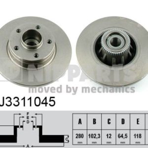 Disc frana OPEL VIVARO A bus (X83) 2.0 CDTI (F7, J7, A07) diesel 114 cai NIPPARTS J3311045