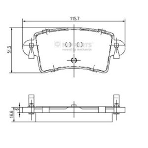 Placute frana OPEL MOVANO A caroserie (X70) 2.5 CDTI (FD) diesel 120 cai NIPPARTS J3611046