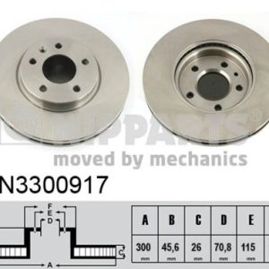 Disc frana OPEL AMPERA (R12) EV 150 benzina/elector 151 cai NIPPARTS N3300917