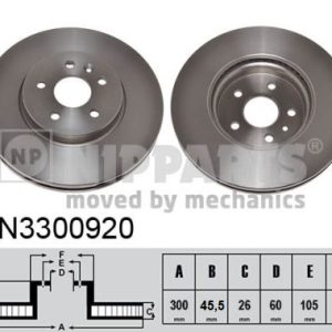 Disc frana OPEL MOKKA / MOKKA X (J13) 1.6 CDTI (_76) diesel 110 cai NIPPARTS N3300920