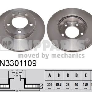 Disc frana OPEL MOVANO B platou / sasiu (X62) 2.3 CDTI RWD (EV, HV, UV) diesel 101 cai NIPPARTS N3301109
