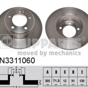 Disc frana OPEL MOVANO B platou / sasiu (X62) 2.3 CDTI RWD (EV, HV, UV) diesel 101 cai NIPPARTS N3311060