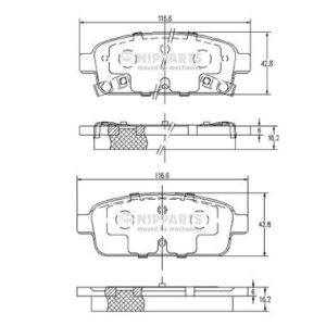 Placute frana OPEL CASCADA (W13) 2.0 CDTI (67) diesel 170 cai NIPPARTS N3610906