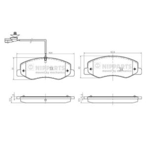 Placute frana OPEL MOVANO B platou / sasiu (X62) 2.3 CDTI RWD (EV, HV, UV) diesel 146 cai NIPPARTS N3611061
