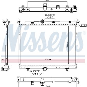Radiator racire motor OPEL MOKKA 1.2 (76) benzina 136 cai NISSENS 607030