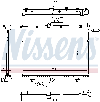 Radiator racire motor OPEL MOKKA 1.2 (76) benzina 101 cai NISSENS 607030