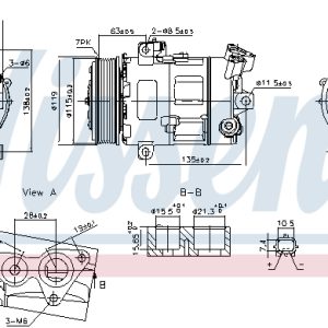 Compresor climatizare OPEL MOVANO B platou / sasiu (X62) 2.3 CDTI FWD (EV, HV, UV) diesel 131 cai NISSENS 890947