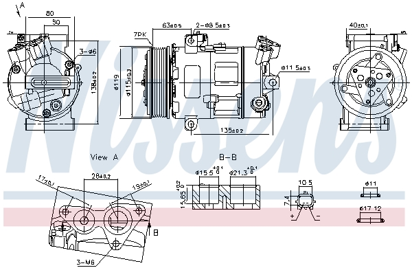 Compresor climatizare OPEL VIVARO B caroserie (X82) 1.6 CDTI (05) diesel 120 cai NISSENS 890947