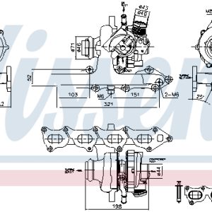 Compresor sistem de supraalimentare OPEL MOVANO C caroserie (U9) 2.2 D diesel 165 cai NISSENS 93470
