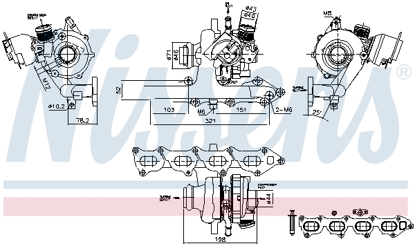 Compresor sistem de supraalimentare OPEL MOVANO C caroserie (U9) 2.2 D diesel 165 cai NISSENS 93470